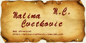 Malina Cvetković vizit kartica